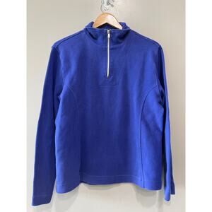 Faherty Tommy Bahama Men's  embroidered  mock neck golf Cotton Sweatshirt Size M